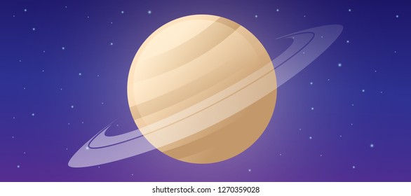 saturn planet orbiting solar system vector design illustration