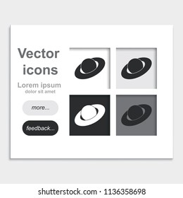 Saturn planet placed on web page template flat vector icon.