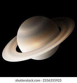 Saturn Planet Realistic Illustration Design 