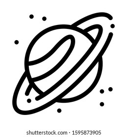 Saturn Planet Ring Icon Vector. Outline Saturn Planet Ring Sign. Isolated Contour Symbol Illustration