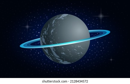 Saturn planet with ring isolated on background vector illustration.