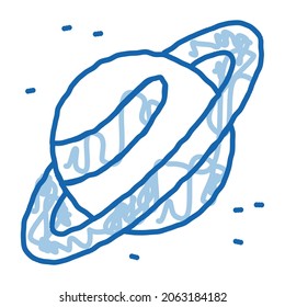 Saturn Planet Ring sketch icon vector. Hand drawn blue doodle line art Saturn Planet Ring sign. isolated symbol illustration