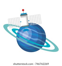 saturn planet with satellite