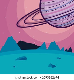Saturn planet seen from ground