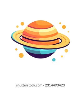 Saturn planet sign on white background. Vector illustration