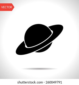 saturn planet silhouette icon