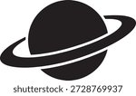 Saturn Planet Silhouette Vector Icon
