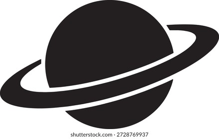 Ícone de vetor da silhueta do planeta Saturno