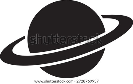 Saturn Planet Silhouette Vector Icon