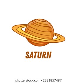 Saturno Planeta de sistema solar aislado en blanco. Vector