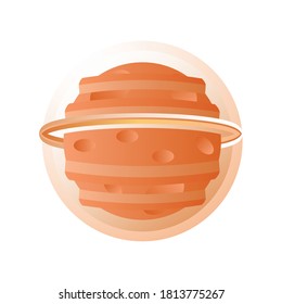 saturn planet of solar system on white background vector illustration design