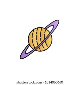 Saturn, planet, space color gradient vector icon