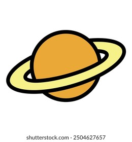 Saturn Planet for Space Icon