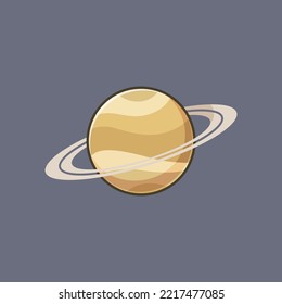 Saturn planet space icon cartoon illustration