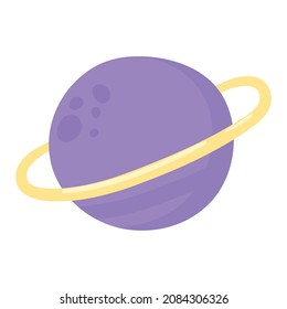 saturn planet space icon flat