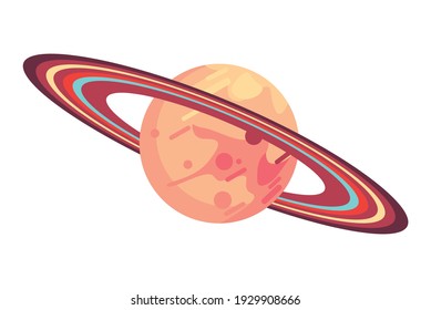 saturn planet space isolated icon