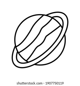 Saturn planet space line icon
