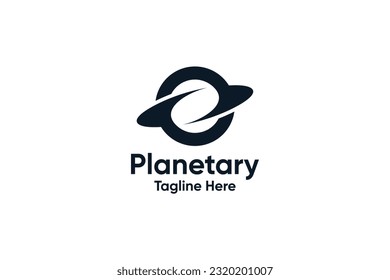 Saturn planet space logo vector template