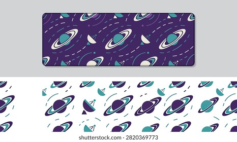 Saturn planet space pattern for vibrant galactic decor.