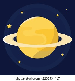 Saturn Planet Space Vector Flat Style Download