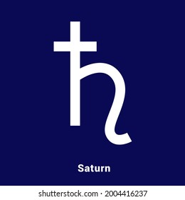 Saturn. Planet symbol. Vector color sign. Astrological calendar. Jyotisha. Hinduism, Indian or Vedic astrology