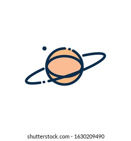 saturn planet system astronomy and space on white background vector illustration