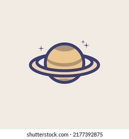 Saturn planet vector graphic illustration. Great for children's books and more.