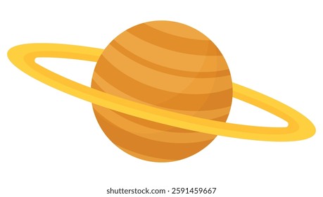 Saturn planet vector icon isolated on white background.