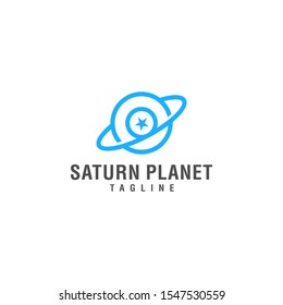 saturn planet vector icon. logo design download