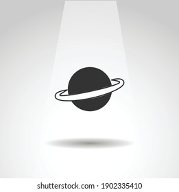 saturn planet vector icon, simple saturn icon