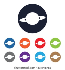 Saturn planet vector icon for web and mobile
