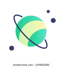 Saturn planet vector illustration in gradient design