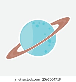 Saturn planet vector illustration Sticker. Vector sticker of Saturn. Ideal for space and astronomy-themed decorations