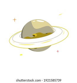 Saturn planet vector and illustration with white background