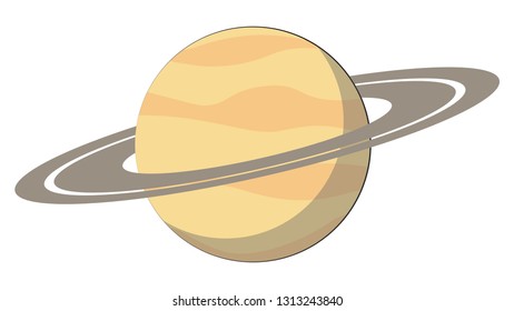 Saturn planet vector. 
Solar System planets flat vector. Planets simple cartoon