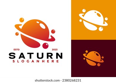 Saturn Planetary  Modern Logo design vector symbol icon illustration