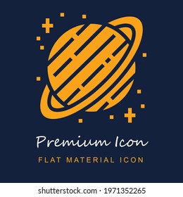 Saturn premium material ui ux isolated vector icon in navy blue and orange colors