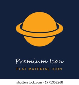 Saturn premium material ui ux isolated vector icon in navy blue and orange colors