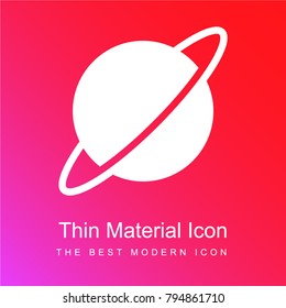 Saturn red and pink gradient material white icon minimal design