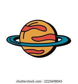 Saturn Retro Style Colorful Icon