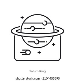 Saturn Ring icon. Outline style icon design isolated on white background