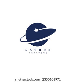 Saturn ring star logo design badge for your brand or business