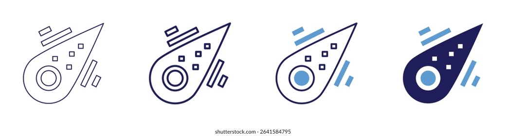 Saturn rings icon in 4 different styles. Thin Line, Line, Bold Line, Duotone. Duotone style. Editable stroke.
