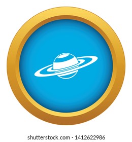 Saturn rings icon blue vector isolated on white background for any design