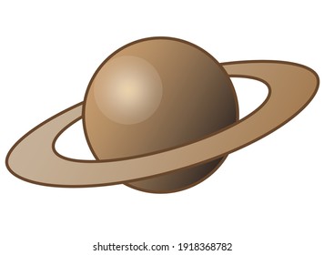 Saturn and its rings - one of the planets of the solar system - vector full color illustration. Saturn is a gas giant - a planet with rings.