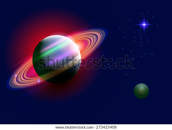 saturn rings, planets in space, realistic space,\
galaxy, nebula, vector.