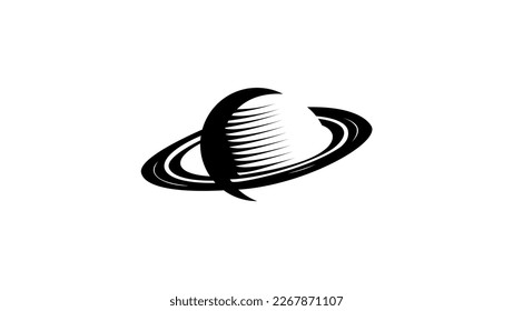 Saturn-Silhouette, hochwertiger Vektorgrafik