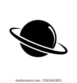 Saturn silhouette icon. Planet icon. Vector.