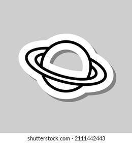 Saturn simple icon. Flat desing. Sticker with shadow on gray background.ai