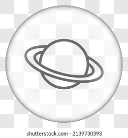 Saturn-Symbol Flaches Design. Glasknopf auf transparentem Raster.ai